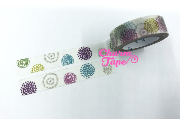 Round pattern washi tape - 10 meters WT823 Shinzi Katoh - CharmTape - 3