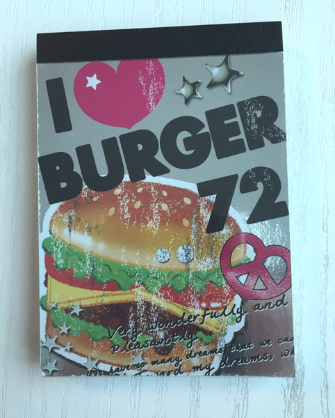 I Love Burger mini Memo Pad by Crux from Japan - CharmTape - 1