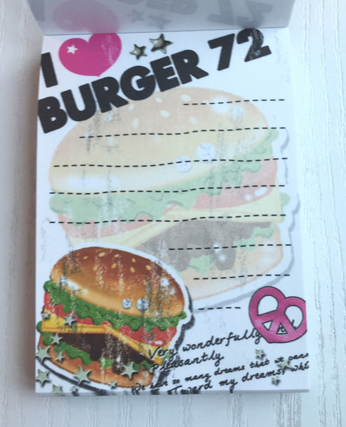 I Love Burger mini Memo Pad by Crux from Japan - CharmTape - 2