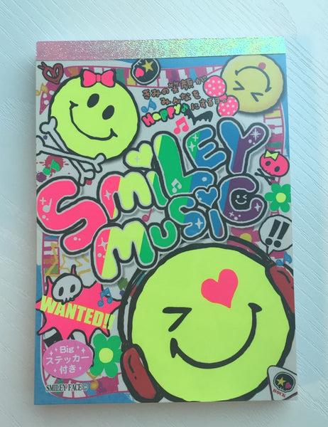 Smiley Face Music Big Memo Pad by Kamio from Japan - CharmTape - 1