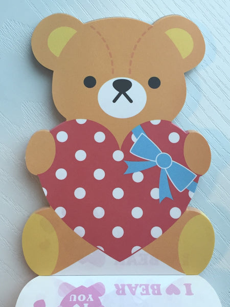 I Heart Bear Big Memo Pad by Kamio from Japan - CharmTape - 4