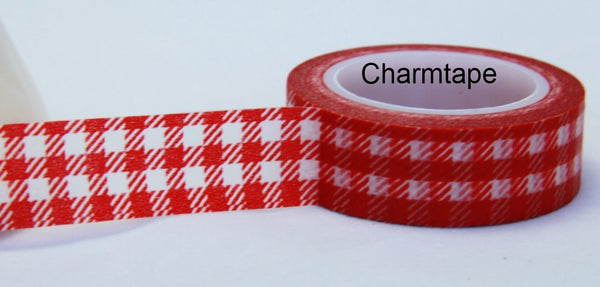 Gingham check Washi Tape 15mm x 10m WT30 - CharmTape - 12