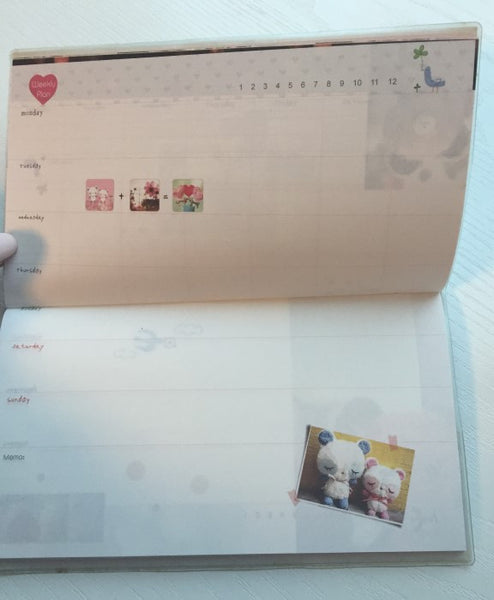 Couple Teddy Bear Daily Planner Scheduler - Undated Journal - CharmTape - 4