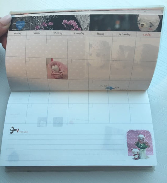 Couple Teddy Bear Daily Planner Scheduler - Undated Journal - CharmTape - 6