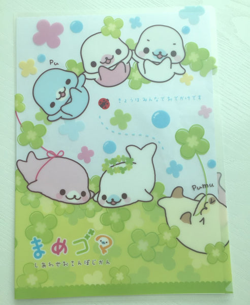 San-x Mamegoma Seal A4 plastic file folder - CharmTape - 1