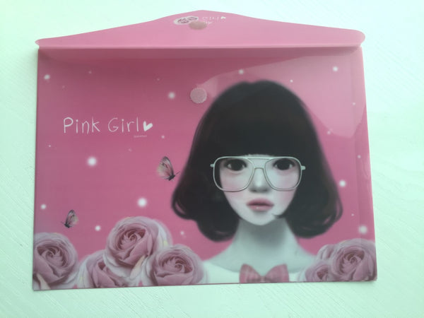 Pinkfoot Pretty Girl A4 plastic folder envelope - Pink Girl - CharmTape - 3