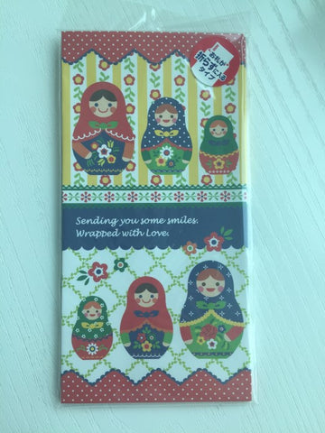 Envelopes set - Colorful Matryoshka doll from Japan - CharmTape - 1