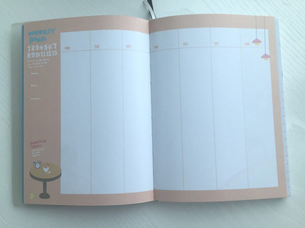 Party Girl Daily Planner Scheduler - in beige - CharmTape - 4