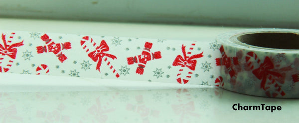 Christmas Cane & Crackers Washi Tape 15mm x 10 meters WT100 - CharmTape - 3