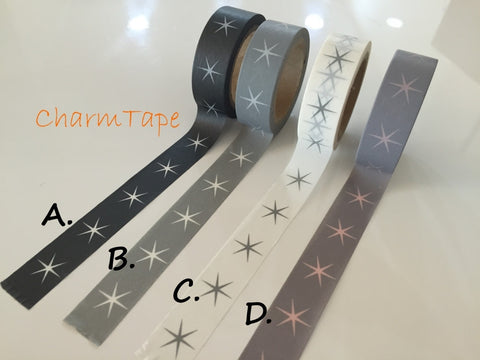 Festive Stars Washi tape 15mm x 8meters WT703 - CharmTape - 1