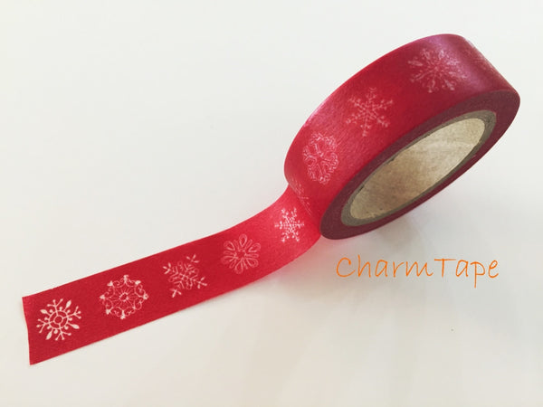 Festive Snowflake Washi Masking Tape 1.5cm x 10 m WT157 - CharmTape - 8