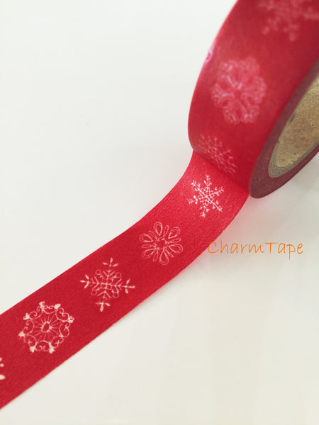 Festive Snowflake Washi Masking Tape 1.5cm x 10 m WT157 - CharmTape - 9