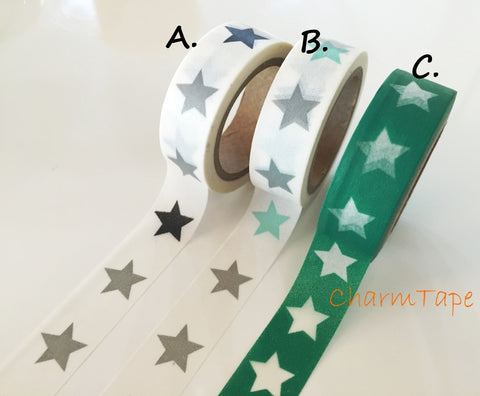 Festive Star Washi tape 15mm x 8 meters WT731 - CharmTape - 1