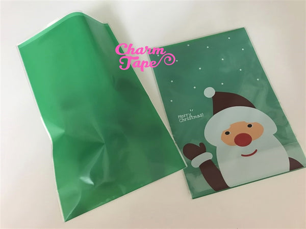 Festive Santa Claus Gift Bags Cello Bag - Party bags Set of 20/50/100 14x20 cm CB32