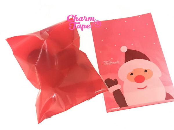 Festive Santa Claus Gift Bags Cello Bag - Party bags Set of 20/50/100 14x20 cm CB32