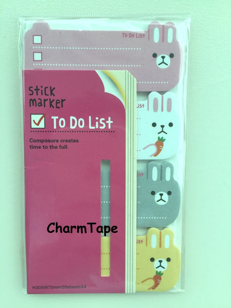 Animal To do list - Sticky Post It Memo Note Pad 80 sheets - CharmTape - 2