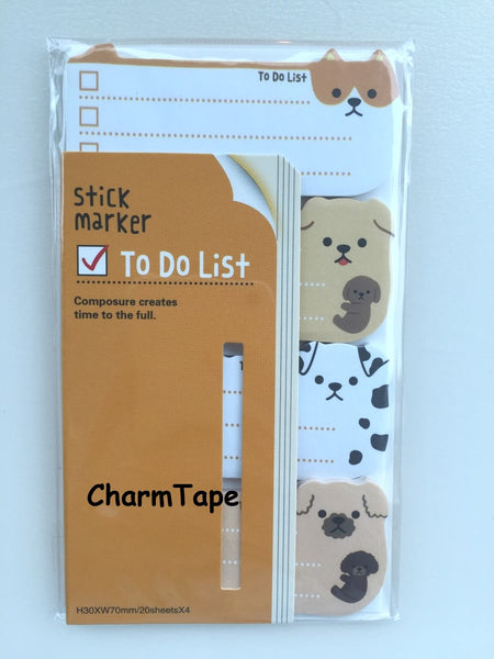 Animal To do list - Sticky Post It Memo Note Pad 80 sheets - CharmTape - 9