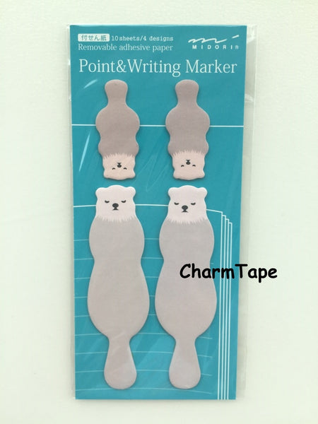 Otter & Baby Shaped Sticky Post-it Memo Marker Pad 40 sheets SS408 - CharmTape - 1