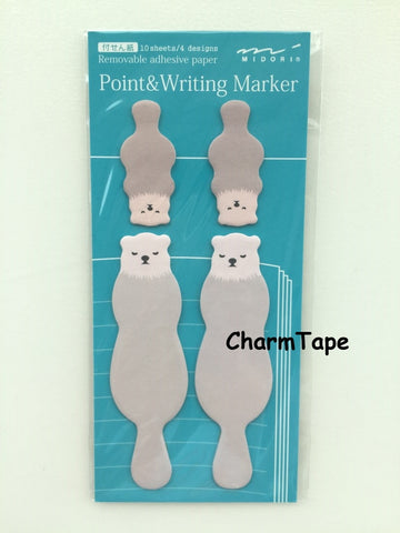 Otter & Baby Shaped Sticky Post-it Memo Marker Pad 40 sheets SS408 - CharmTape - 1