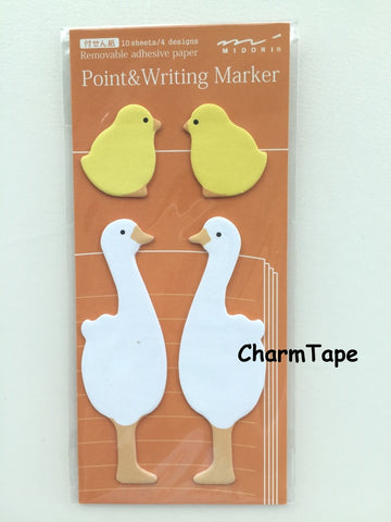 Duck & Baby Shaped Sticky Post-it Memo Marker Pad 40 sheets SS409 - CharmTape - 1