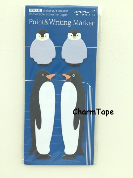 Penguins & Baby Shaped Sticky Post-it Memo Marker Pad 40 sheets SS406 - CharmTape - 1