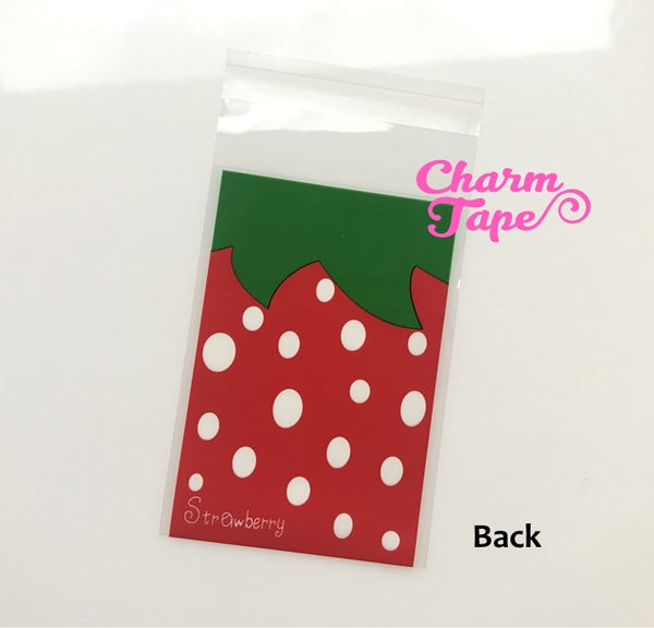 20/50/100 bags Strawberry Gift Bags Cello Bags Self-adhesive Cookie bags - Favors Bags - Party bags CB75