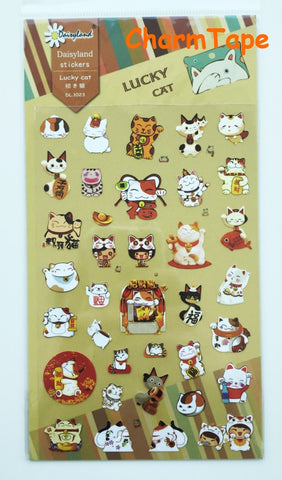 Lucky Cat stickers by Daisyland art stickers - 1 Sheet SS424