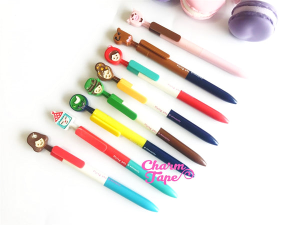 8 pieces Black Pens Fairy Tales Clip Pen 0.5mm BP010 by Monopoly Korea