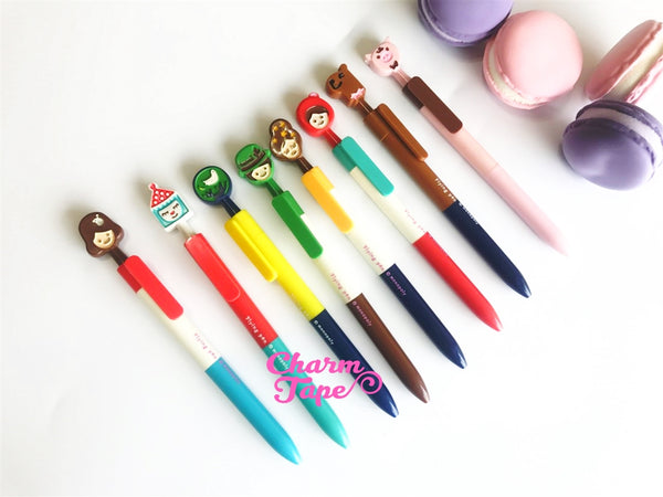 8 pieces Black Pens Fairy Tales Clip Pen 0.5mm BP010 by Monopoly Korea