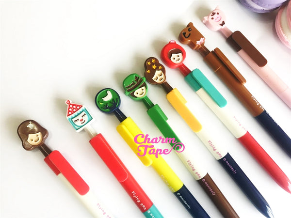 8 pieces Black Pens Fairy Tales Clip Pen 0.5mm BP010 by Monopoly Korea