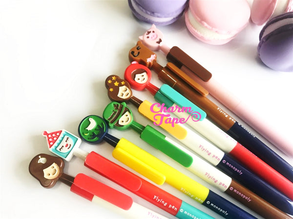 8 pieces Black Pens Fairy Tales Clip Pen 0.5mm BP010 by Monopoly Korea