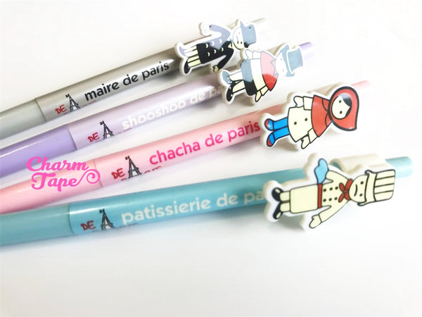 4 pieces Blue Ball Pens Fairy Tale Theme Clip Pen 0.5mm BP006