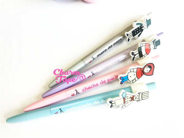 4 pieces Blue Ball Pens Fairy Tale Theme Clip Pen 0.5mm BP006