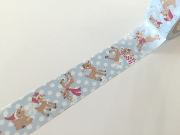 Festive Rudolph Reindeer Washi Tape 8m x 15mm WT848 - CharmTape - 1