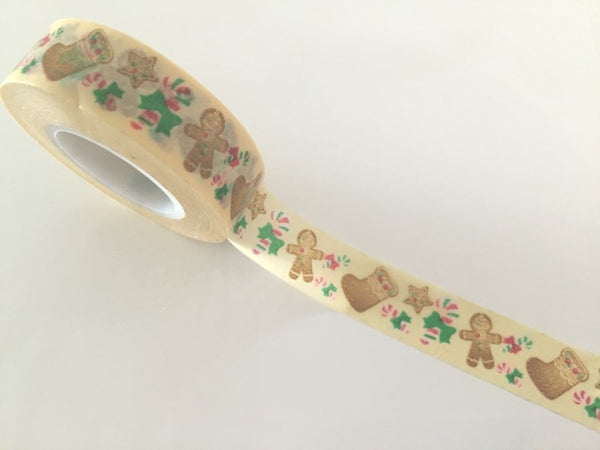 Festive Gingerbread Man - Washi tape -15 mm 15 meters WT799 - CharmTape - 2