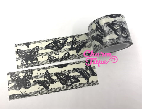 Black Moth & Butterfly Big Washi Tape (30mm x 5m) WT1060