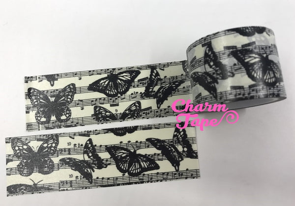 Black Moth & Butterfly Big Washi Tape (30mm x 5m) WT1060