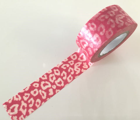 Hot Pink Leopard Print Washi Tape Roll (20mm x 10m) WT812 - CharmTape - 1