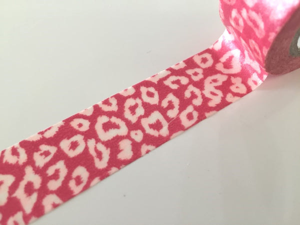 Hot Pink Leopard Print Washi Tape Roll (20mm x 10m) WT812 - CharmTape - 2