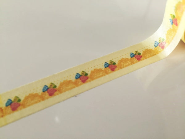 Mini Roses on Yellow lace Washi Tape 11mm x 10m WT869 - CharmTape - 3