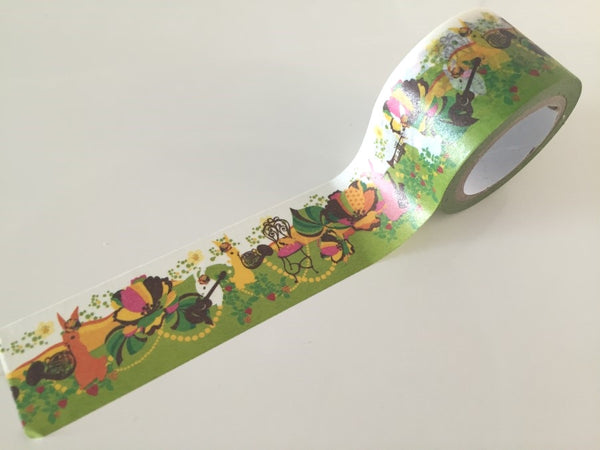 Rabbit & Flower Bomb - Big Washi Tape 30mm x 8 meters WT879 - CharmTape - 2