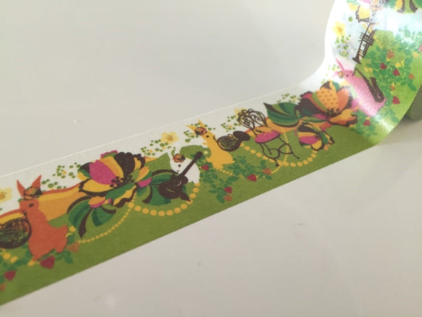 Rabbit & Flower Bomb - Big Washi Tape 30mm x 8 meters WT879 - CharmTape - 3