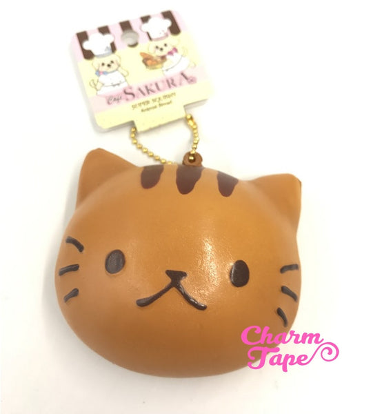 Kitty Cat Face Squishy cellphone charm by Cafe Sakura