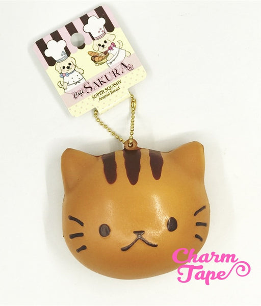 Kitty Cat Face Squishy cellphone charm by Cafe Sakura