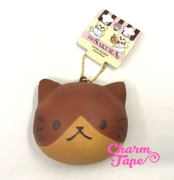 Kitty Cat Face Squishy cellphone charm by Cafe Sakura