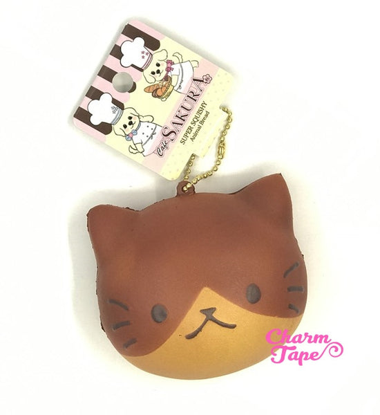 Kitty Cat Face Squishy cellphone charm by Cafe Sakura