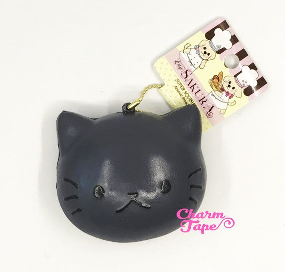 Kitty Cat Face Squishy cellphone charm by Cafe Sakura