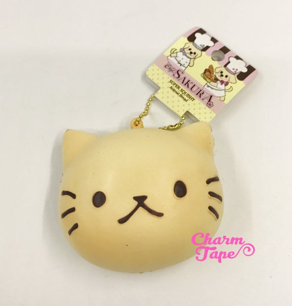 Kitty Cat Face Squishy cellphone charm by Cafe Sakura