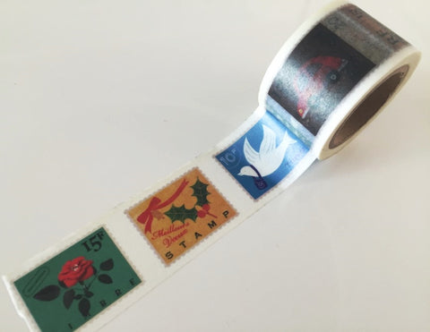 Rustic Postal Stamps Big Washi Tape 30mm x 10 meters WT888 - CharmTape - 1