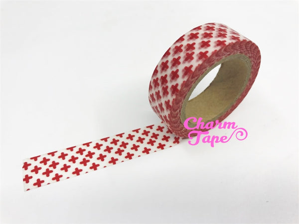 Cross on Washi Masking Tape Roll 15mm x 10m WT87